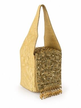 SONA Champagne Velvet Sequin Box Bag by Subhai Apparel